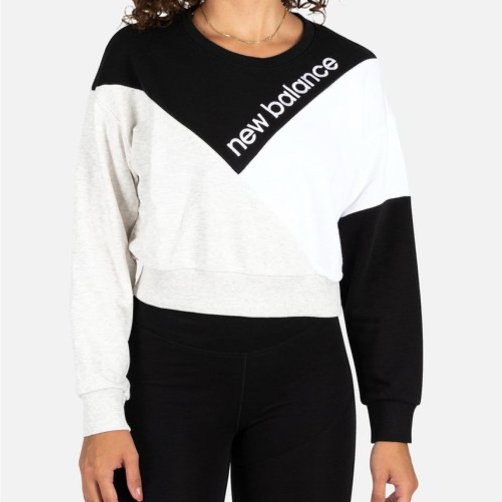 New Balance Women's Black and White Sweater